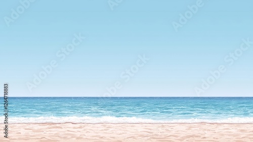 Tranquil Beach With Blue Water And Sky