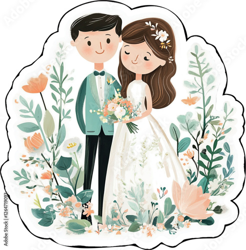 Wedding Day sticker pack with cut line 2px