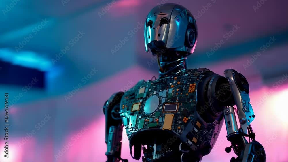blue screen robot cyborg blue screen robot cyborg