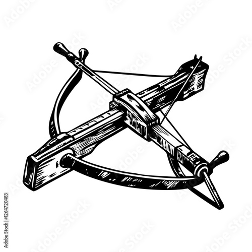 Medieval crossbow vintage vector illustration