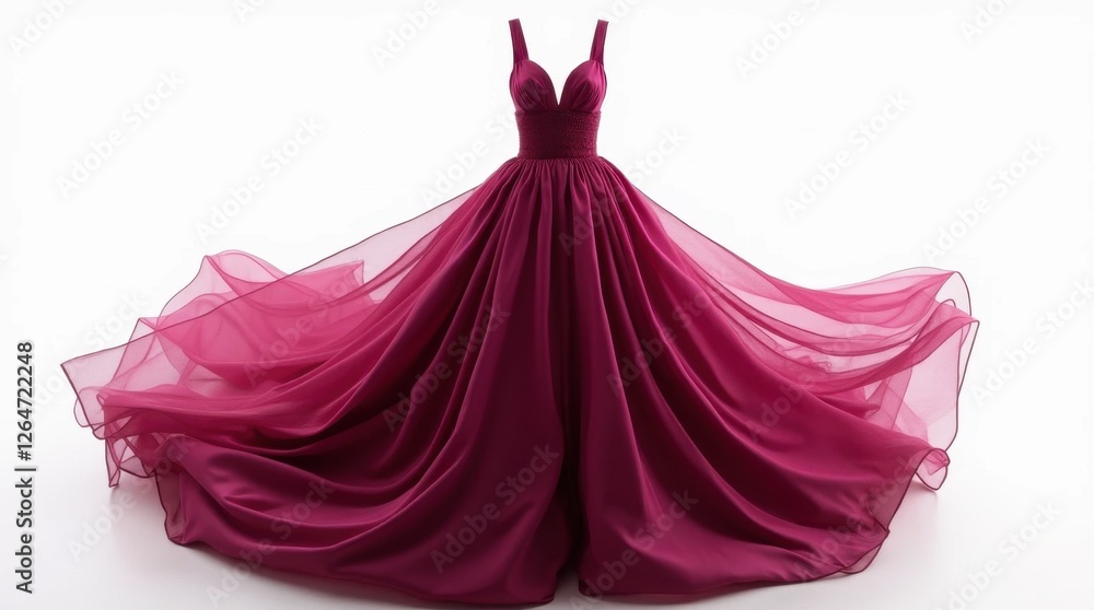 Obraz premium Magenta Dress with Flowing Fabric