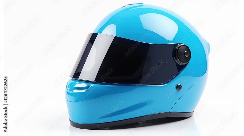 Electric Blue Racing Helmet with Reflective Visor Electric Blue Racing Helmet with Reflective Visor