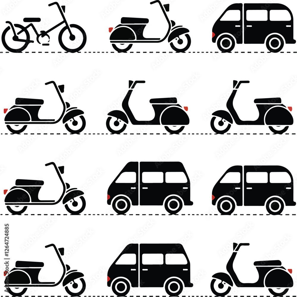 Naklejka premium Vehicle Icons Set for delivery 