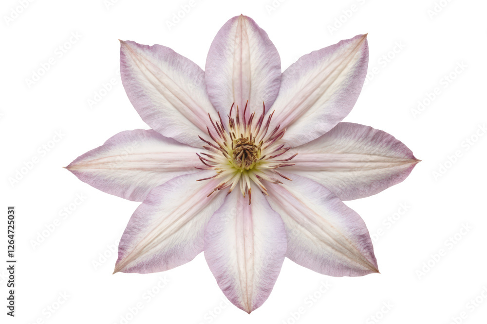 Fototapeta premium Pale pink clematis flower isolated with transparent background