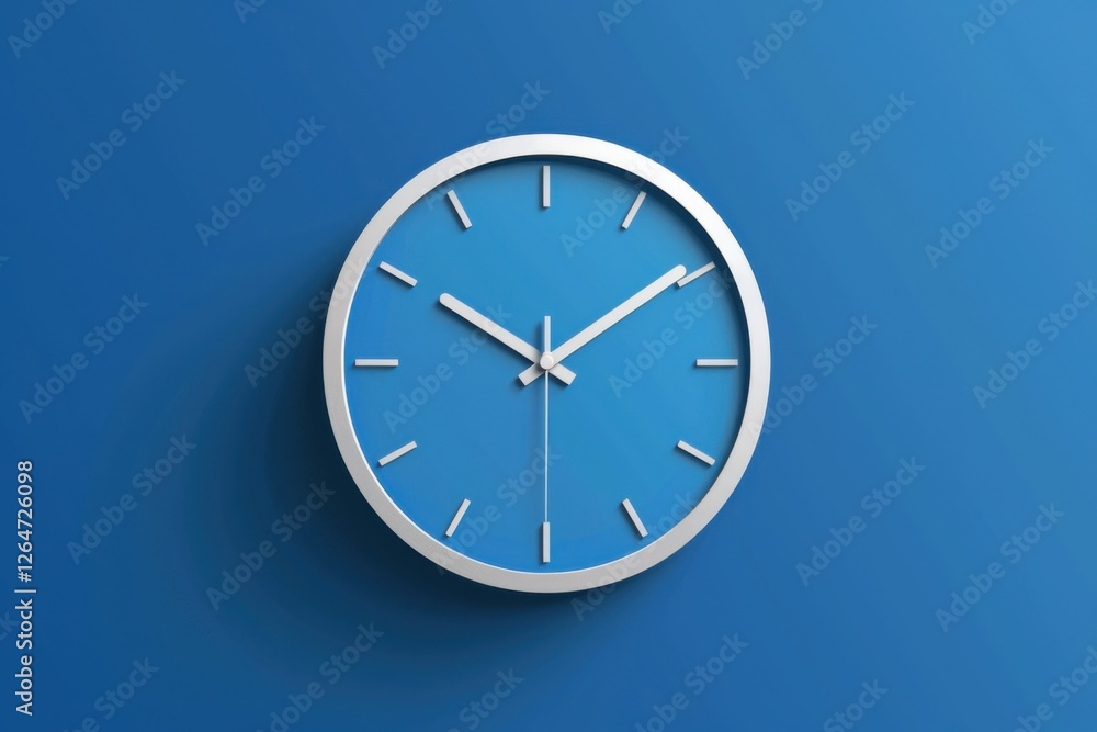 custom made wallpaper toronto digitalBusiness clock icon in flat style with a minimalist timer, set against a vibrant blue background