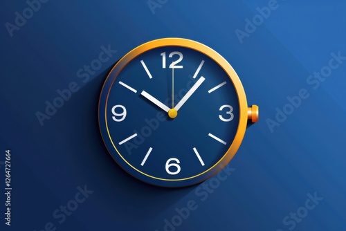 Wallpaper Mural Business clock icon in flat style with a minimalist timer, set against a vibrant blue background Torontodigital.ca