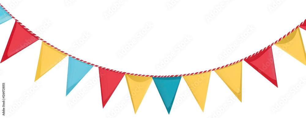 Obraz premium PNG Colorful festive triangular bunting decoration