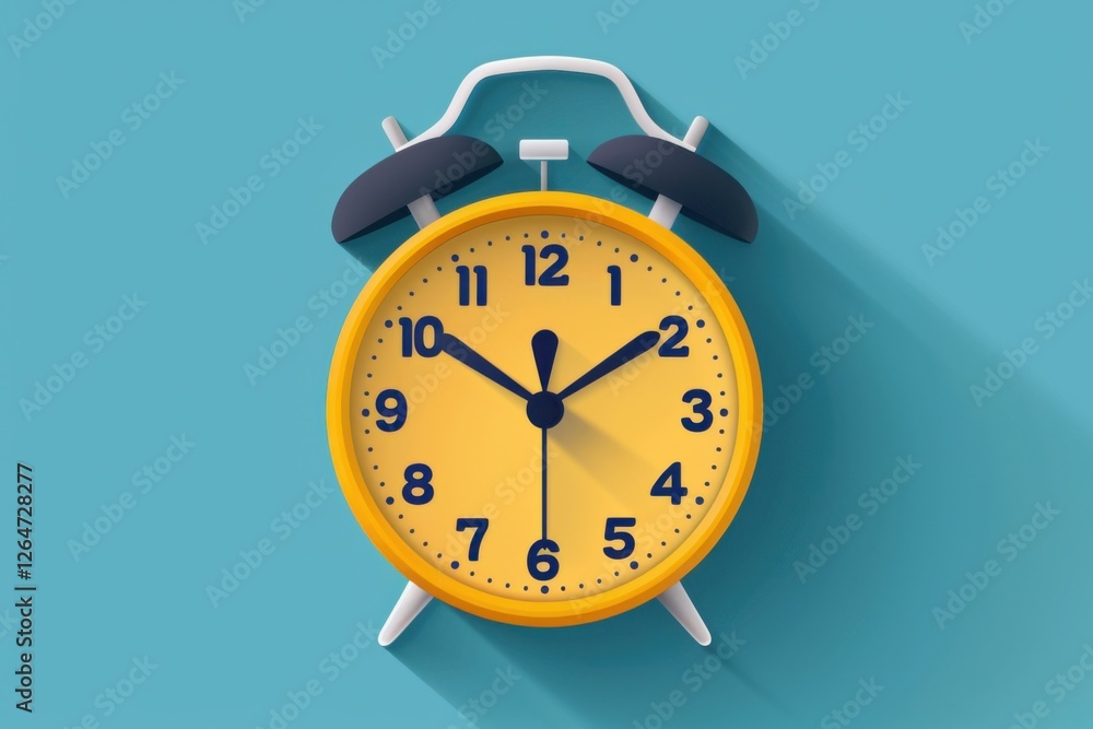 Business clock icon in flat style with a minimalist timer, set against a vibrant blue background Business clock icon in flat style with a minimalist timer, set against a vibrant blue background