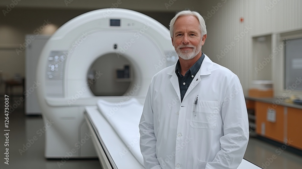 A radiologist analyzing an MRI scan on a large medical monitor in a diagnostic room.
A radiologist analyzing an MRI scan on a large medical monitor in a diagnostic room.