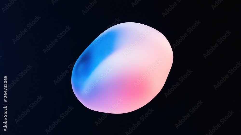 A smooth gradient blob transitioning from blue to pink, floating on a black background. A smooth gradient blob transitioning from blue to pink, floating on a black background.