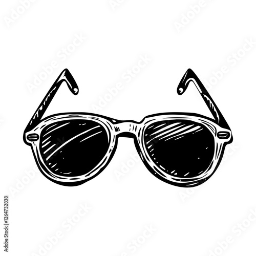 Sketchy style illustration of vintage sunglasses