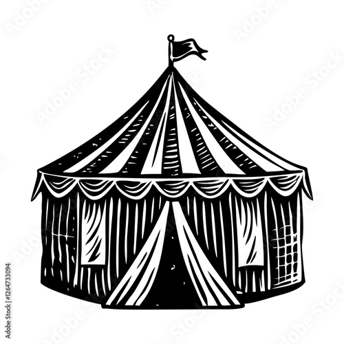 Circus tent vector illustration in vintage style