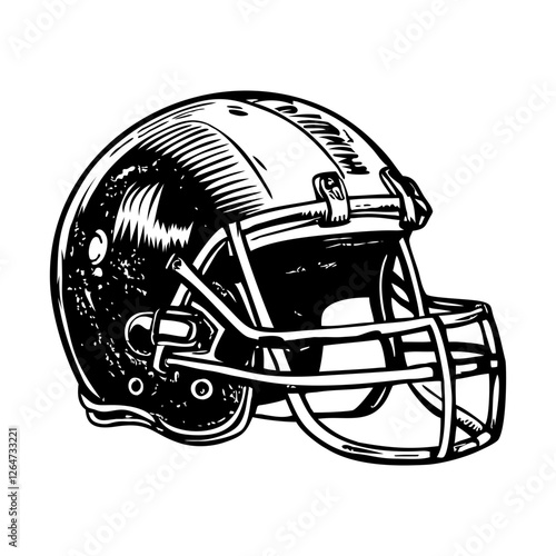 Football helmet vintage vector illustration