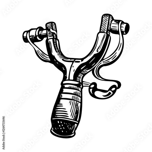 A sketchy illustration of vintage catapult