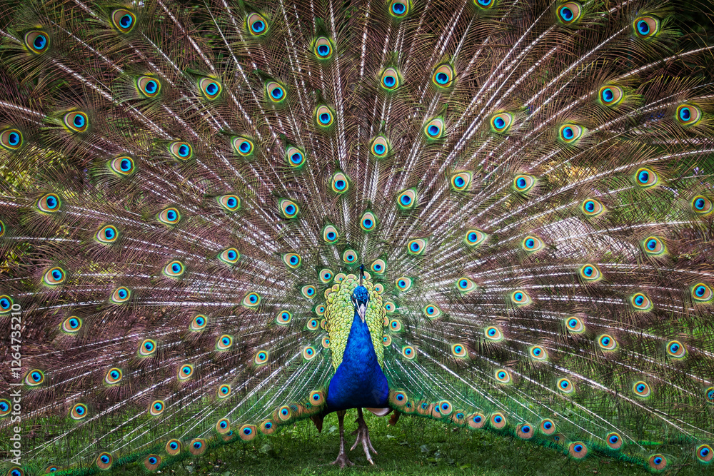 Obraz premium Peacock dance display