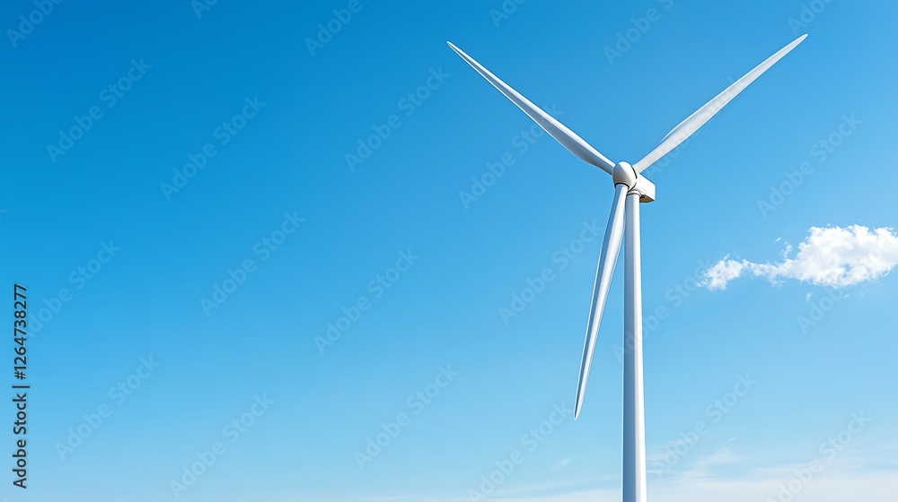 A towering wind turbine set against a clear blue sky on a sunny day, symbolizing renewable energy innovation. A towering wind turbine set against a clear blue sky on a sunny day, symbolizing renewable energy innovation.