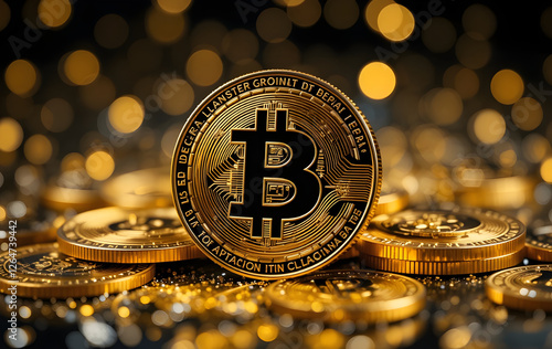 Bitcoins mining concept
