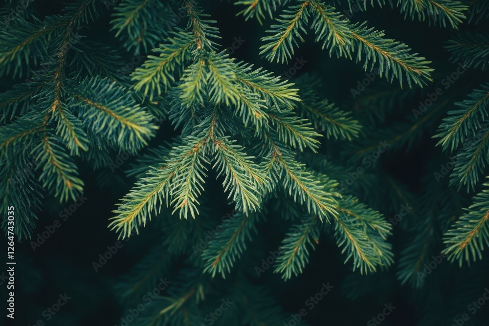 Fraser Fir Foliage: Green Evergreen Needle Branch in Forest Setting Fraser Fir Foliage: Green Evergreen Needle Branch in Forest Setting