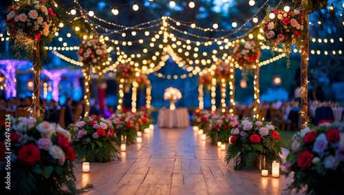 Wallpaper Mural Vibrant floral decorations and twinkling lights enchanting event Torontodigital.ca
