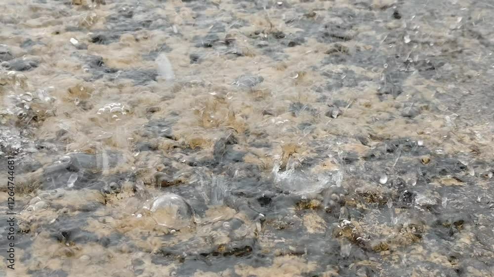 Raindrops fall. Slow motion Rain, close-up. Raindrops fall. Slow motion Rain, close-up.