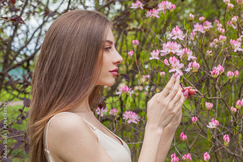 Lovely spring lady. Beautiful woman outdoors portrait Lovely spring lady. Beautiful woman outdoors portrait