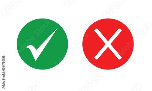 Free Download Set of red X and green check mark icons. Cross and tick symbols isolated on white  background. - GFXLoad