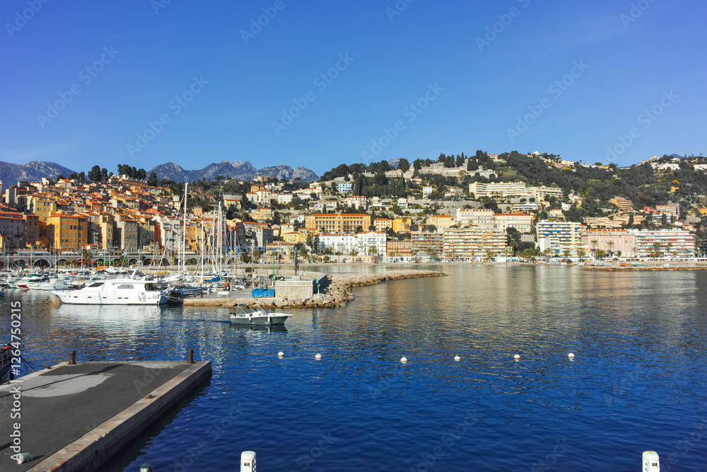 Obraz premium Panorama of town of Menton, France