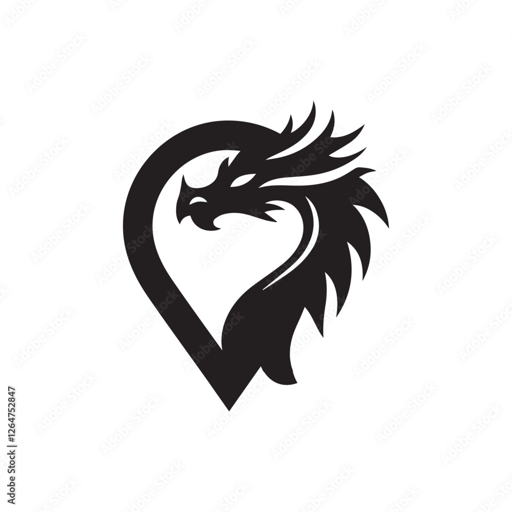 Naklejka premium Dragon pin logo