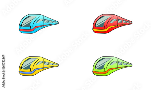 Fast train colors illustration collection