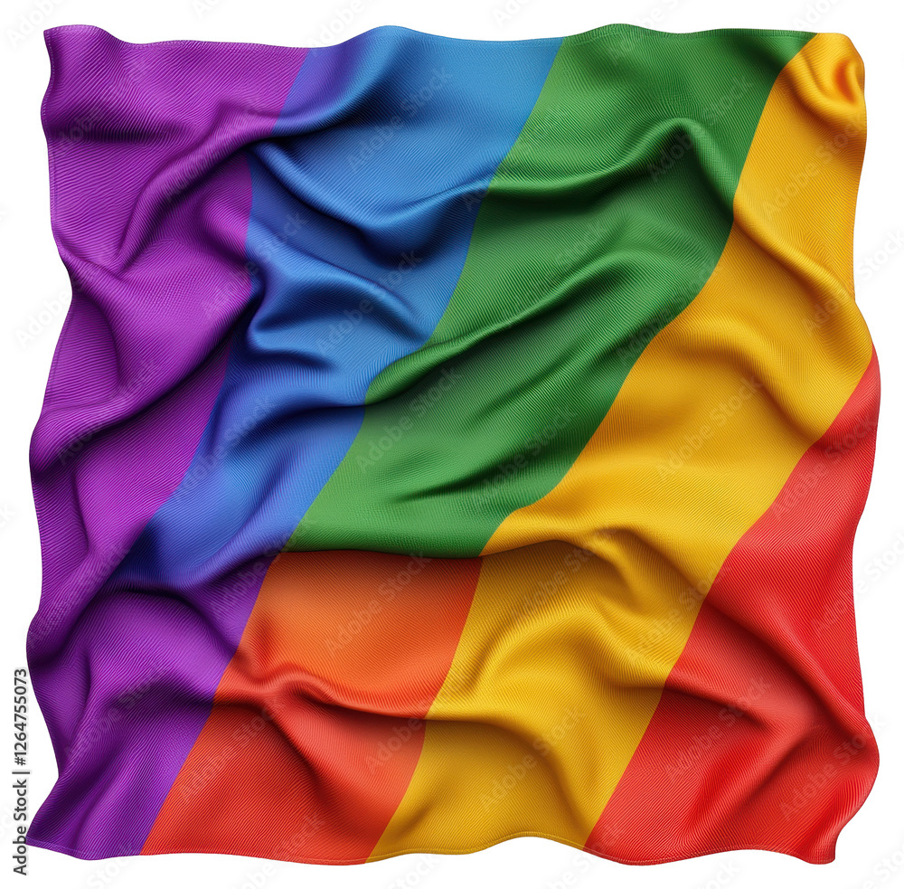 Rainbow Striped Cloth Texture Draped With Folds in a Transparent Background Rainbow Striped Cloth Texture Draped With Folds in a Transparent Background