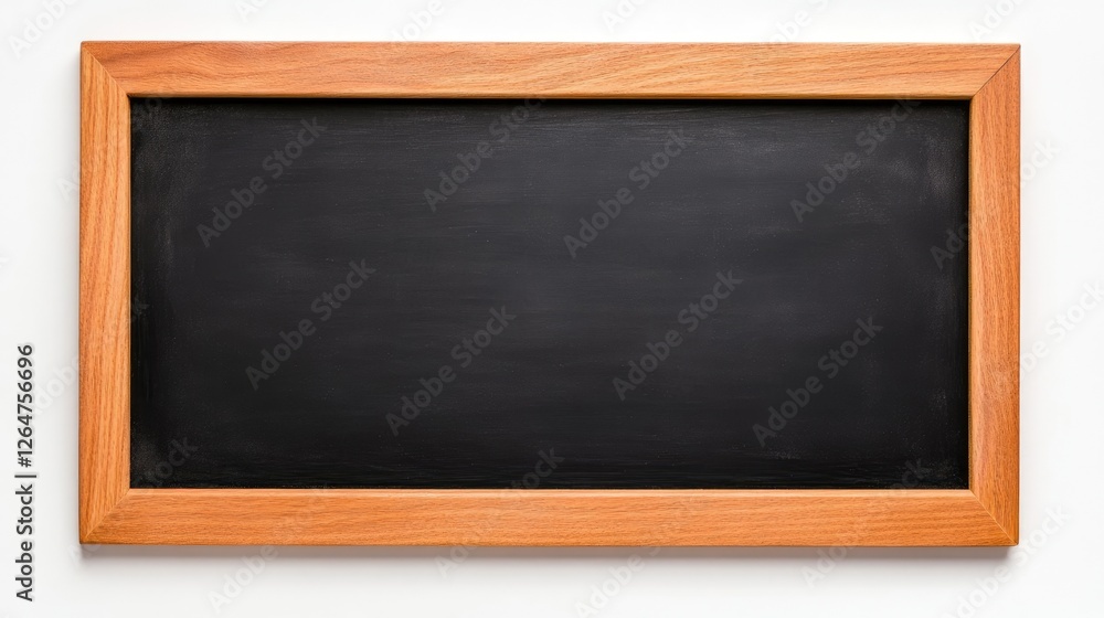 Blank chalkboard framed in wood, ready for writing educational content or notes Blank chalkboard framed in wood, ready for writing educational content or notes