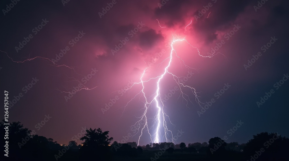 Fototapeta premium Chaotic Lightning Storm