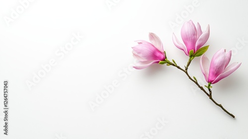 Delicate magnolia blooming studio setting floral photography minimalist aesthetic close-up view nature's beauty