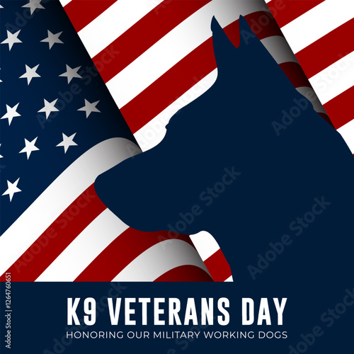 National K9 Veterans Day Design Background Illustration
