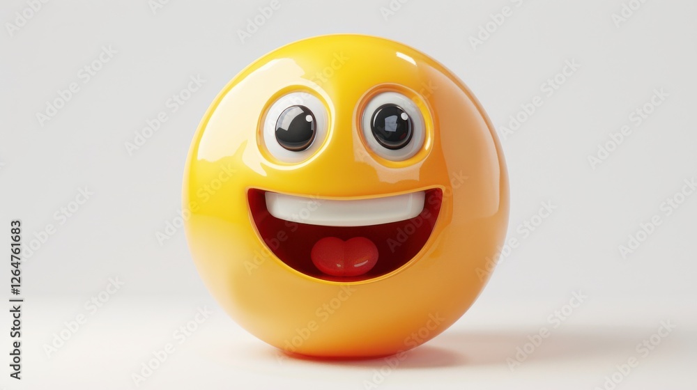 3D realistic emoji from an elevated and diagonal perspective, capturing detailed textures and expressions on a white background 3D realistic emoji from an elevated and diagonal perspective, capturing detailed textures and expressions on a white background