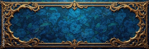 Intricate arabesque lattice, gold on dark blue , medina, seamless, ottoman