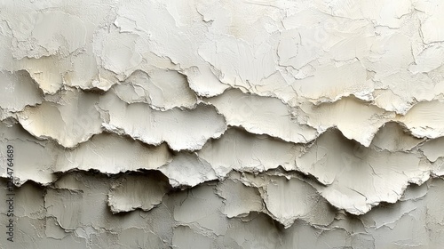 Abstract texture of peeling white paint layers creating depth and visual interest