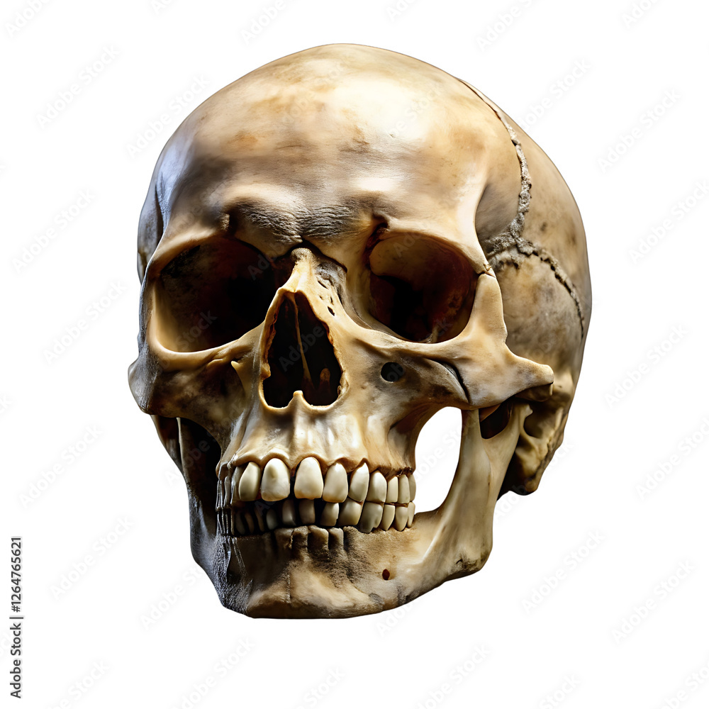 Human Skull Isolated on White Anatomy and Symbolism Illustration Human Skull Isolated on White Anatomy and Symbolism Illustration