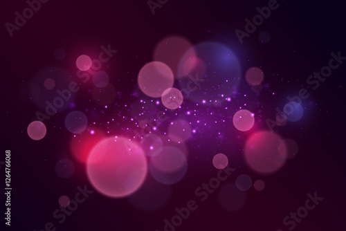 Abstract background with lights and stars, magical bokeh.