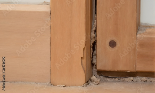 Damaged Wooden Door Frame Detail photo