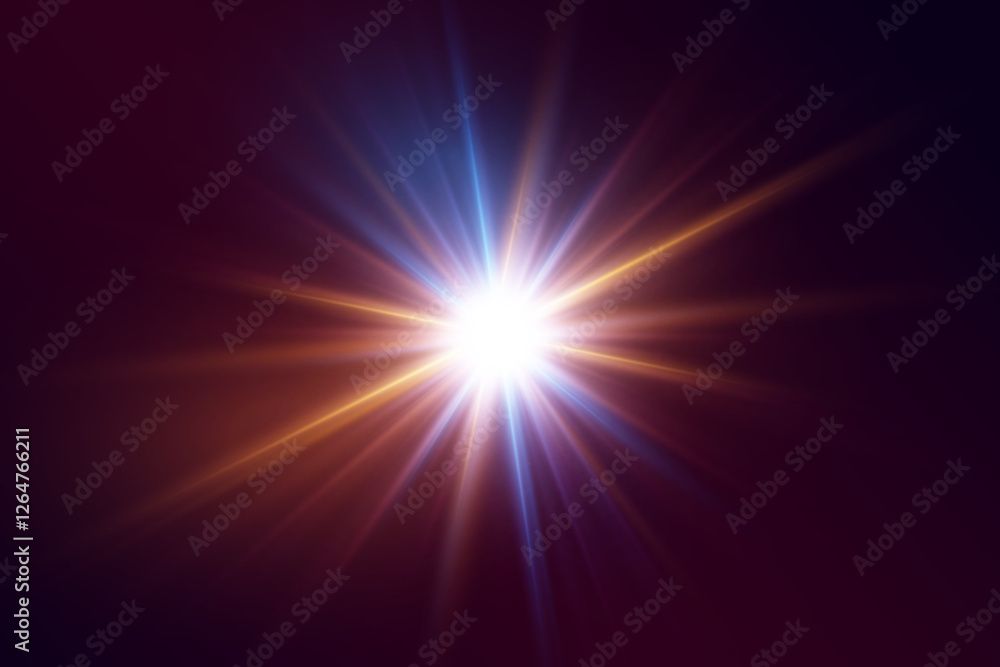 Fototapeta premium Magic light effect of flash. Vector illustration