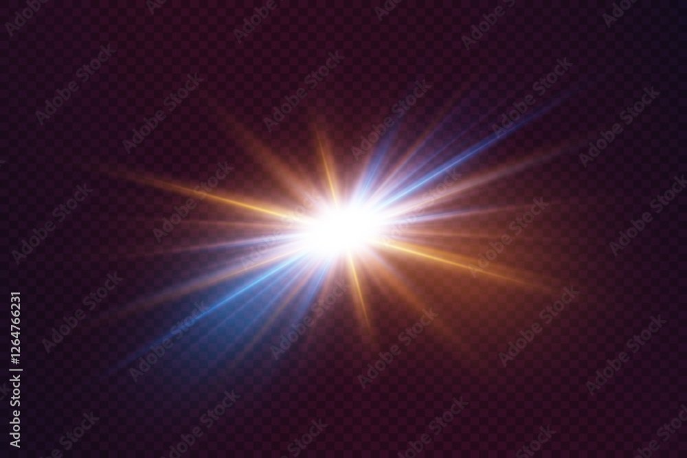 Obraz premium Magic light effect of flash. Vector illustration
