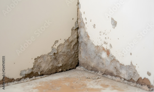 Damaged Corner Wall with Peeling Paint