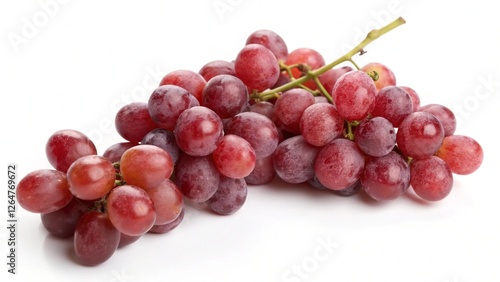 Red Grape Clusters: Juicy, ripe red grapes form lush clusters, glistening with a natural sweetness, ready to be enjoyed.  
