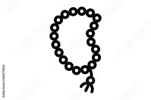 Muslim prayer beads icon for worship
