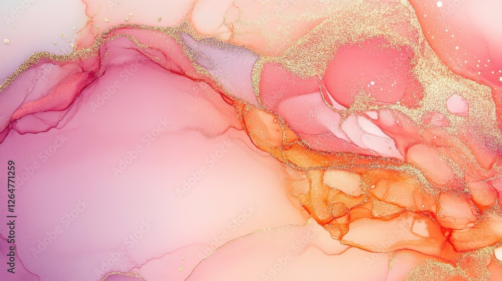Obraz premium Rose Coral Pastel Watercolor Gradient Texture Ultra