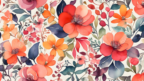A hand-painted watercolor pattern showcasing the beauty of nature.