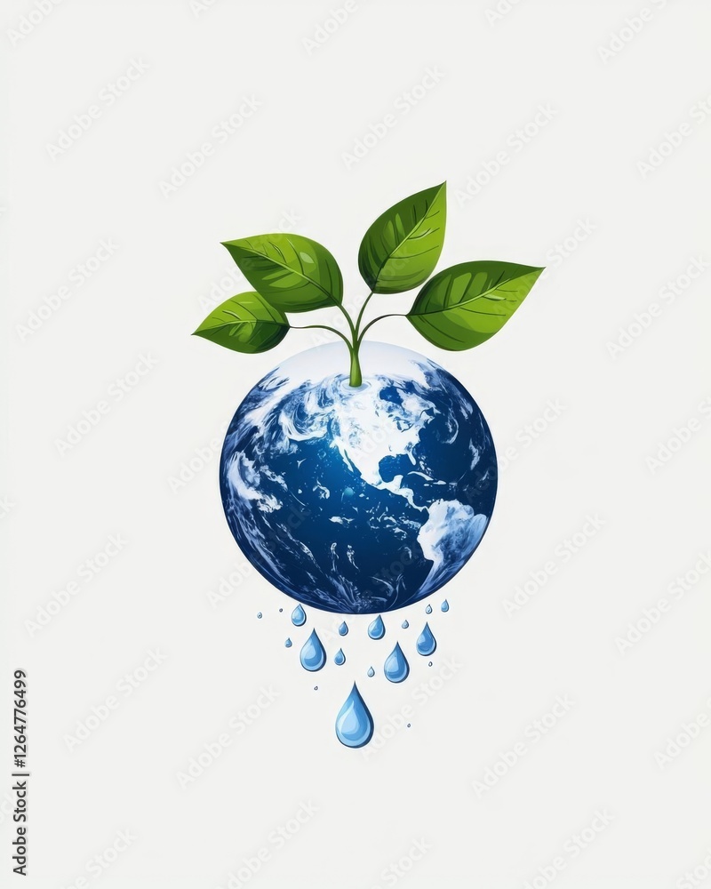 A globe with leaves symbolizes eco-friendliness. A globe with leaves symbolizes eco-friendliness.