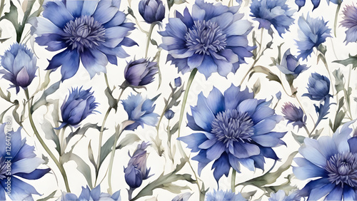 Wallpaper Mural A seamless pattern that captures the essence of a botanical garden. Torontodigital.ca