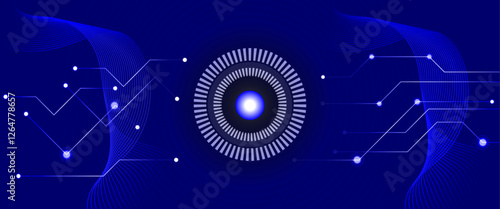 Abstract futuristic circuit board, Illustration high computer digital technology